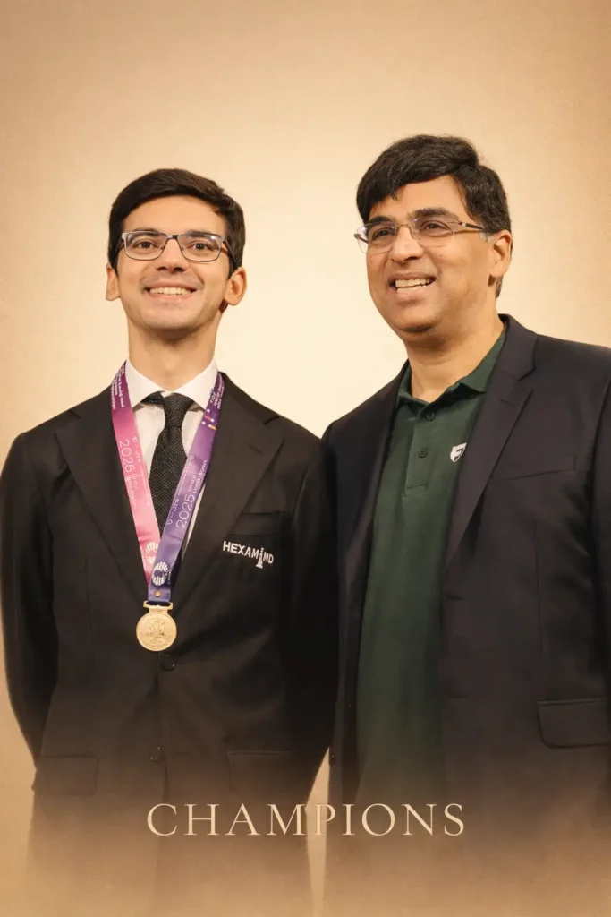 Anish Giri and Viswanathan Vishy Anand