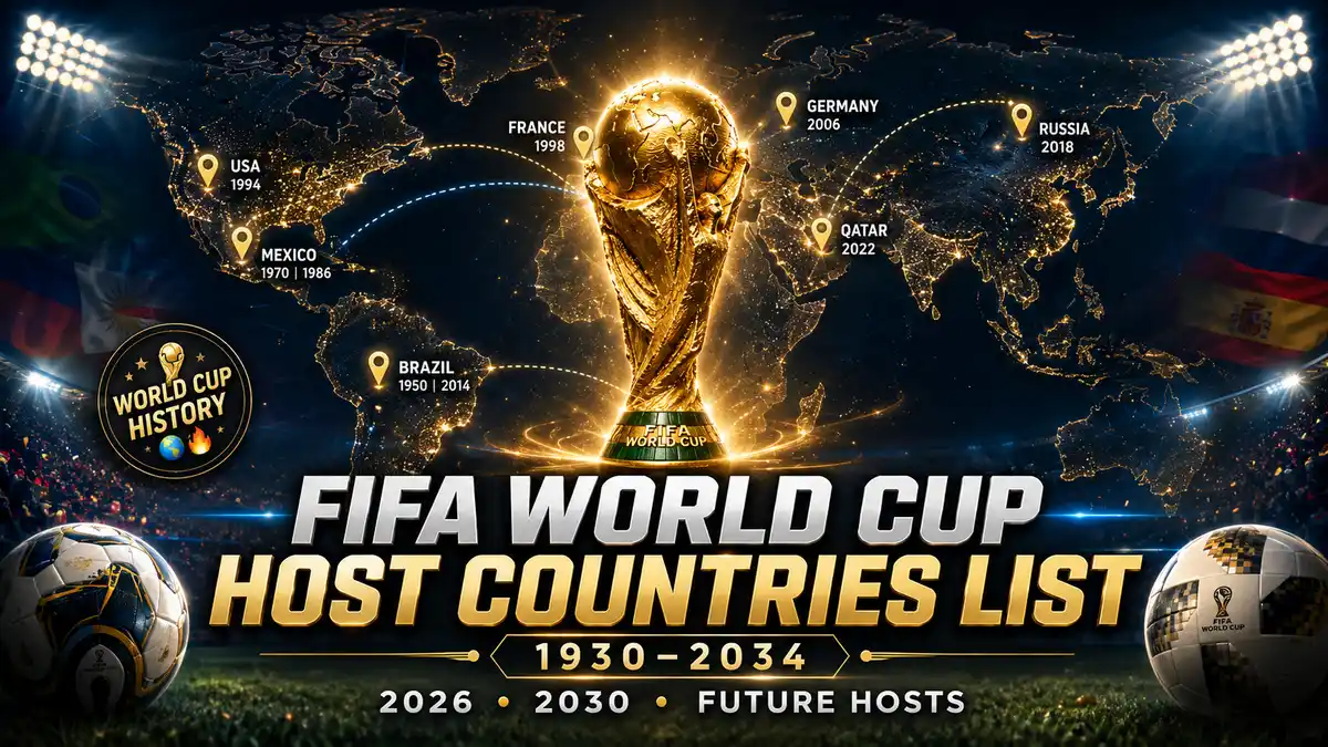 FIFA World Cup Host Countries List (1930–2034) | 2026, 2030 & Future Hosts