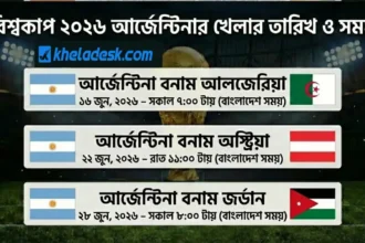 আর্জেন্টিনা খেলা কবে