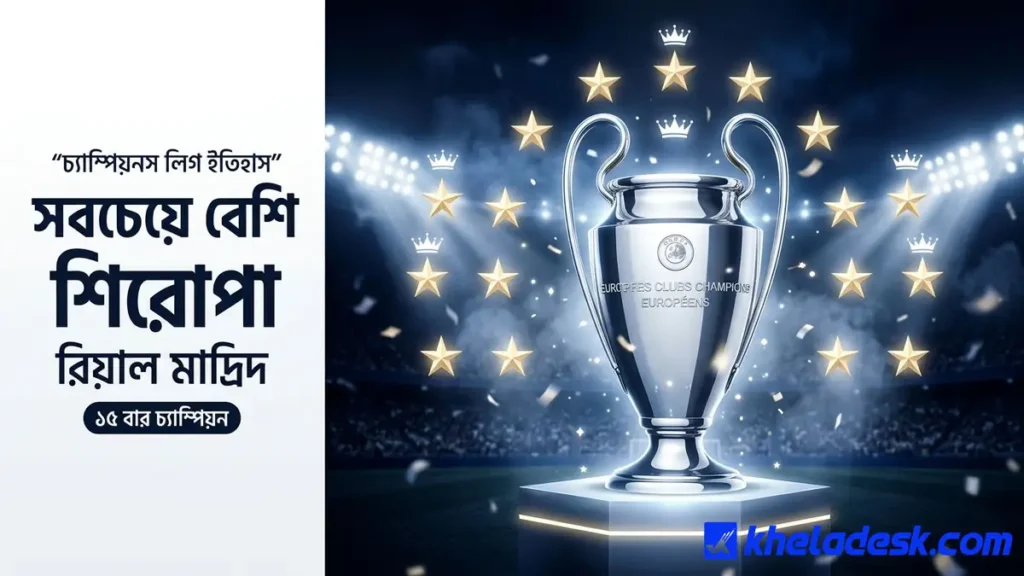 চ্যাম্পিয়নস লিগে সবচেয়ে বেশি শিরোপা জয়ী ক্লাব রিয়াল মাদ্রিদ