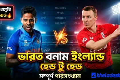 ভারত বনাম ইংল্যান্ড হেড টু হেড ক্রিকেট পরিসংখ্যান তুলনা