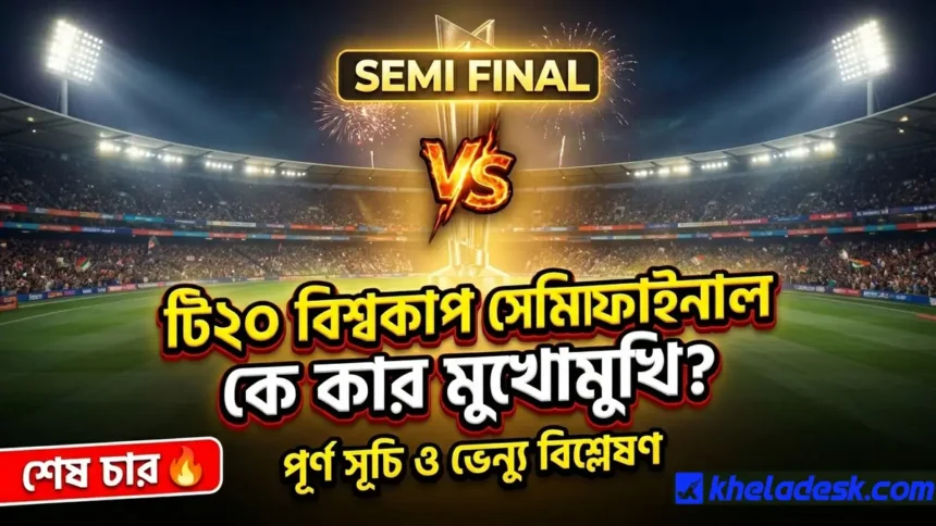 টি২০ বিশ্বকাপের সেমিফাইনালে কে কার মুখোমুখি? পূর্ণ সূচি, ভেন্যু ও বিশ্লেষণ
