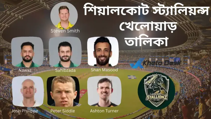 শিয়ালকোট স্ট্যালিয়ন্স খেলোয়াড় ২০২৬ তালিকা (পিএসএল ২০২৬)