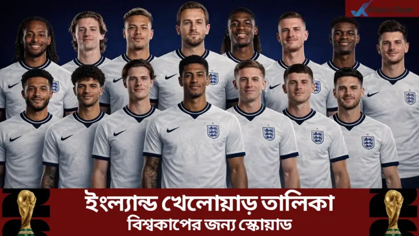 ইংল্যান্ড খেলোয়াড় তালিকা ২০২৬ বিশ্বকাপের জন্য স্কোয়াড