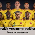 কলম্বিয়া খেলোয়াড় তালিকা ২০২৬ বিশ্বকাপের জন্য স্কোয়াড