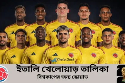 কলম্বিয়া খেলোয়াড় তালিকা ২০২৬ বিশ্বকাপের জন্য স্কোয়াড