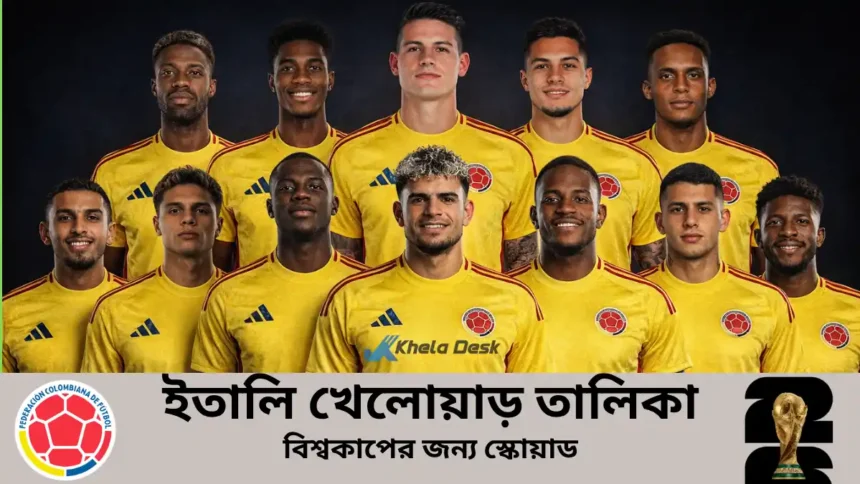 কলম্বিয়া খেলোয়াড় তালিকা ২০২৬ বিশ্বকাপের জন্য স্কোয়াড