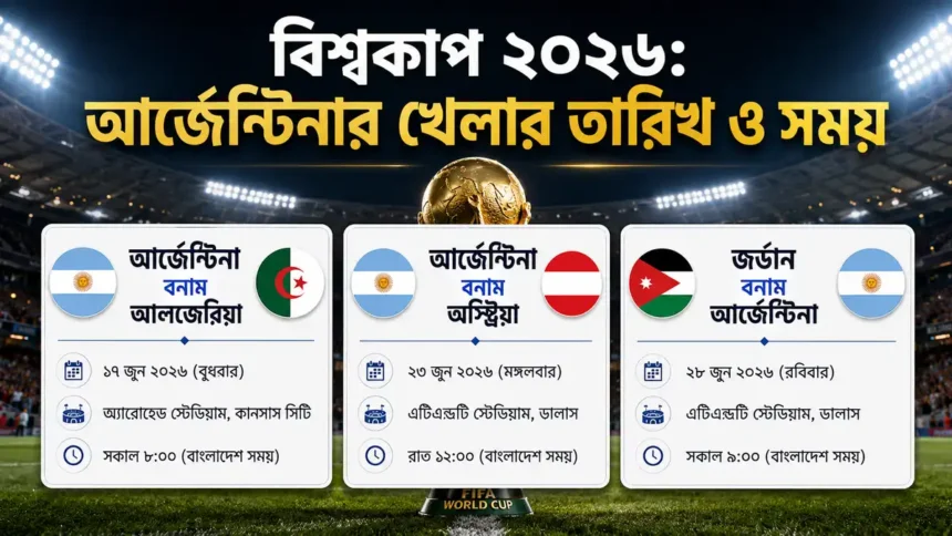 ফিফা বিশ্বকাপে আর্জেন্টিনার খেলার সময়সূচী