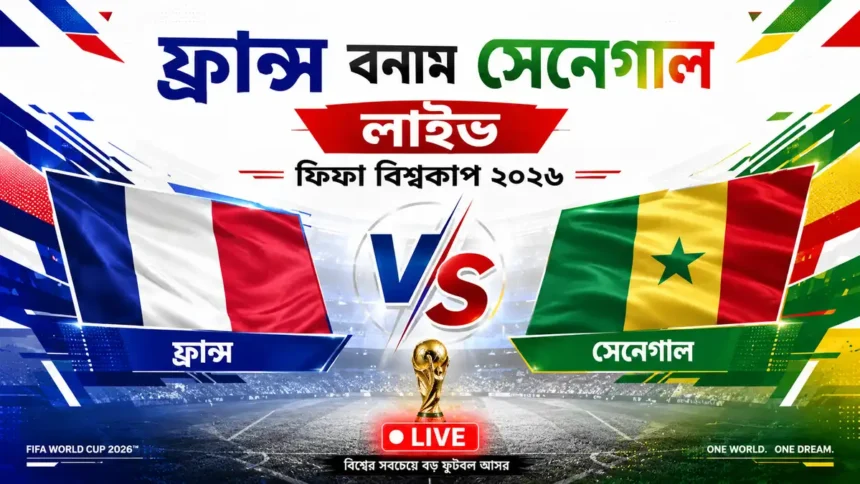 ফ্রান্স বনাম সেনেগাল লাইভ ফিফা বিশ্বকাপ ২০২৬