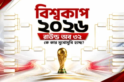 বিশ্বকাপ ২০২৬ রাউন্ড অব ৩২ কে কার মুখোমুখি হচ্ছে