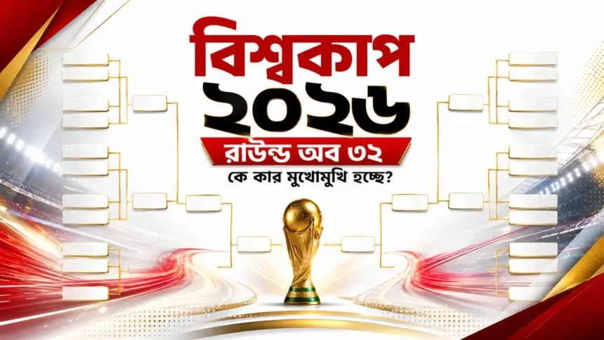 বিশ্বকাপ ২০২৬ রাউন্ড অব ৩২ কে কার মুখোমুখি হচ্ছে