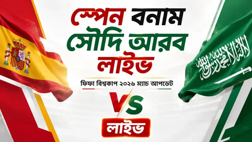 স্পেন বনাম সৌদি আরব লাইভ ফিফা বিশ্বকাপ ২০২৬ ম্যাচ আপডেট