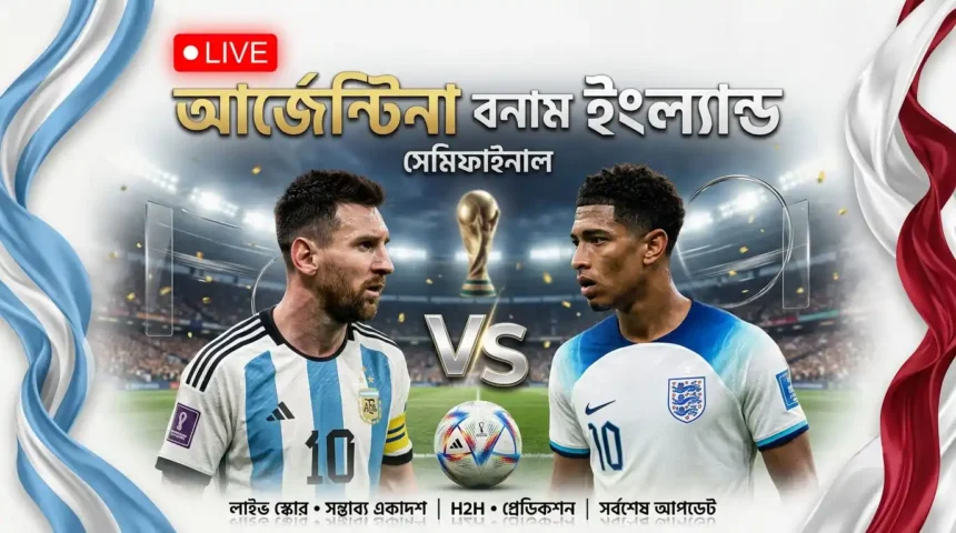 আর্জেন্টিনা বনাম ইংল্যান্ড লাইভ